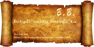 Botyánszky Bozsóka névjegykártya